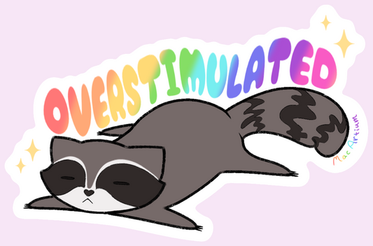 Overstimulated Raccoon (Bumper Sticker)