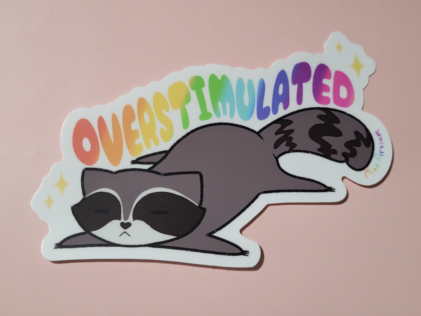 Overstimulated Raccoon (Bumper Sticker)