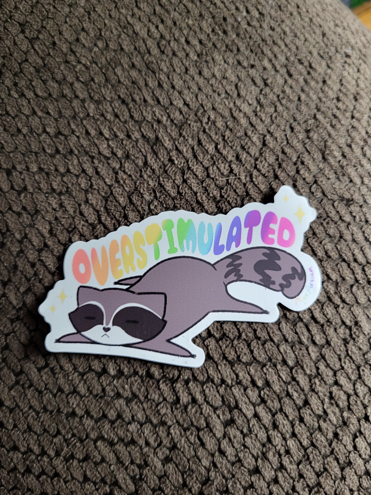 Overstimulated Raccoon Magnet