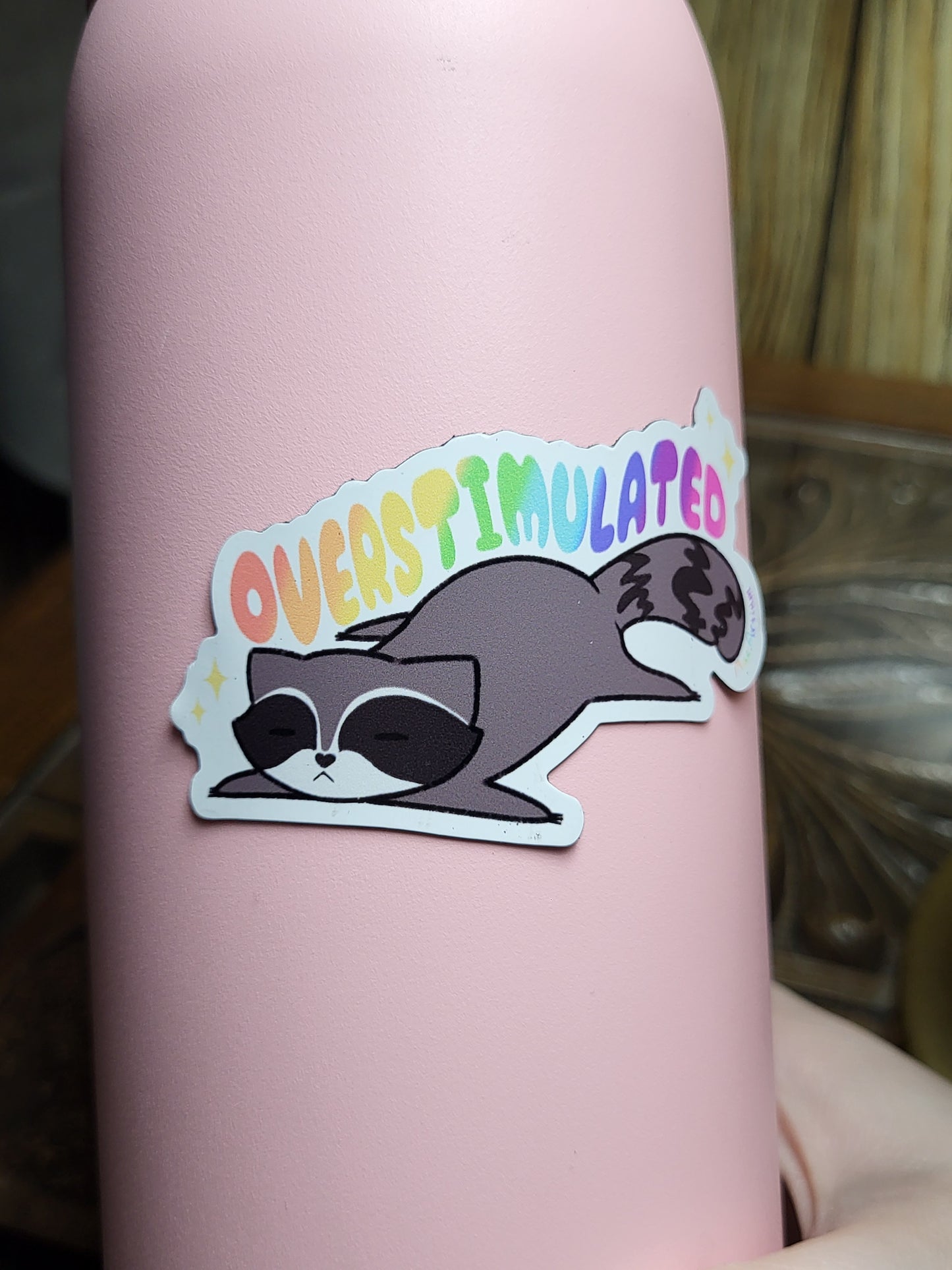 Overstimulated Raccoon Magnet